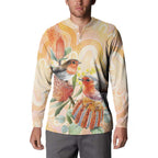 Australia Flame Robin Button Sweatshirt Petroica Phoenicea Banksia Indigenous Art - Aussie Hoodie