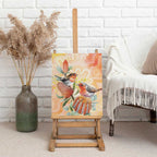 Australia Flame Robin Canvas Wall Art Petroica Phoenicea Banksia Indigenous Art - Aussie Hoodie
