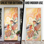 Australia Flame Robin Door Cover Petroica Phoenicea Banksia Indigenous Art - Aussie Hoodie