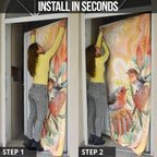 Australia Flame Robin Door Cover Petroica Phoenicea Banksia Indigenous Art - Aussie Hoodie