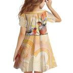 Australia Flame Robin Family Matching Off Shoulder Maxi Dress and Hawaiian Shirt Petroica Phoenicea Banksia Indigenous Art - Aussie Hoodie
