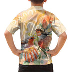 Australia Flame Robin Family Matching Summer Maxi Dress and Hawaiian Shirt Petroica Phoenicea Banksia Indigenous Art - Aussie Hoodie