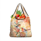 Australia Flame Robin Grocery Bag Petroica Phoenicea Banksia Indigenous Art - Aussie Hoodie