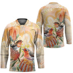 Australia Flame Robin Hockey Jersey Petroica Phoenicea Banksia Indigenous Art - Aussie Hoodie