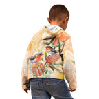 Australia Flame Robin Kid Hoodie Petroica Phoenicea Banksia Indigenous Art - Aussie Hoodie