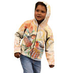 Australia Flame Robin Kid Hoodie Petroica Phoenicea Banksia Indigenous Art - Aussie Hoodie