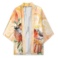 Australia Flame Robin Kimono Petroica Phoenicea Banksia Indigenous Art - Aussie Hoodie