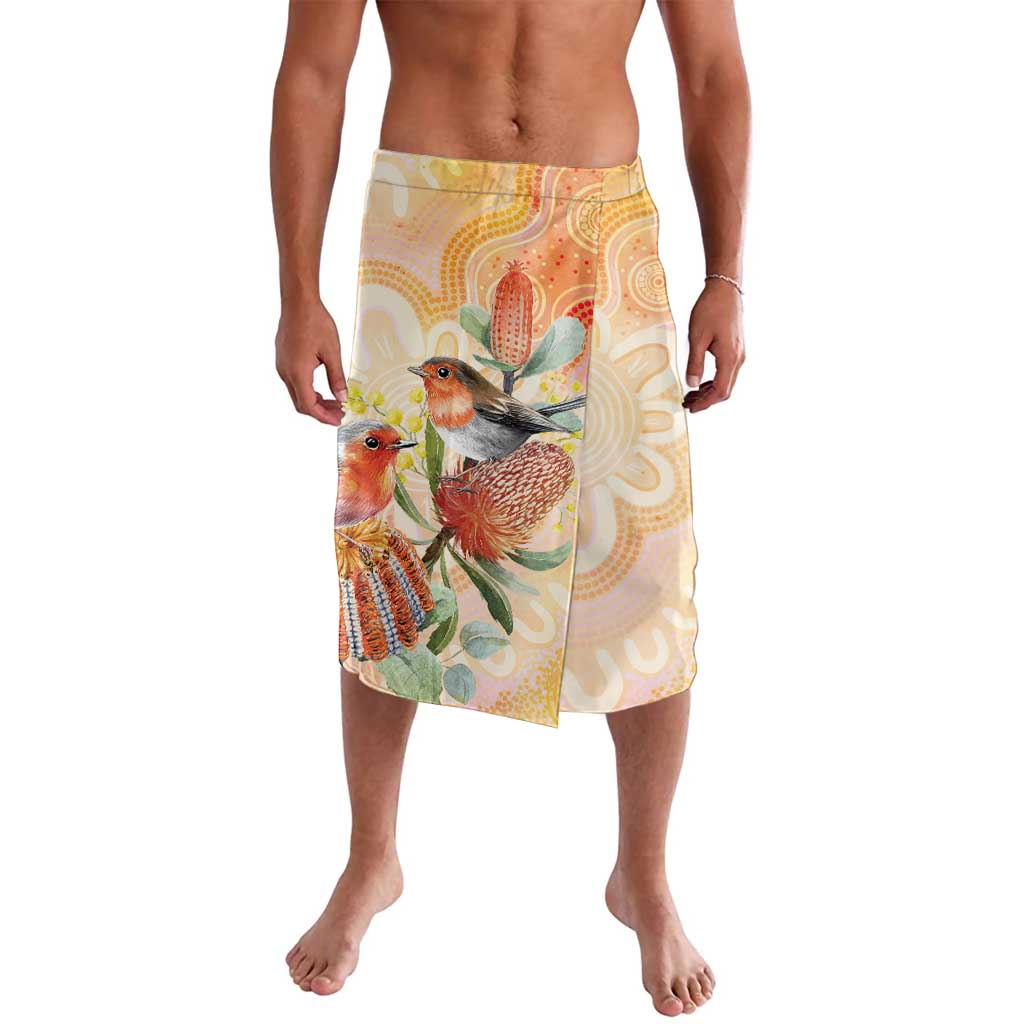 Australia Flame Robin Lavalava Petroica Phoenicea Banksia Indigenous Art - Aussie Hoodie