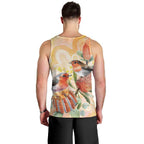 Australia Flame Robin Men Tank Top Petroica Phoenicea Banksia Indigenous Art - Aussie Hoodie