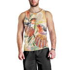 Australia Flame Robin Men Tank Top Petroica Phoenicea Banksia Indigenous Art - Aussie Hoodie