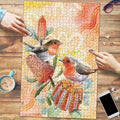 Australia Flame Robin Puzzle Petroica Phoenicea Banksia Indigenous Art - Aussie Hoodie