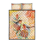 Australia Flame Robin Quilt Bed Set Petroica Phoenicea Banksia Indigenous Art - Aussie Hoodie