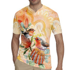 Australia Flame Robin Rugby Jersey Petroica Phoenicea Banksia Indigenous Art - Aussie Hoodie