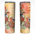 Australia Flame Robin Skinny Tumbler Petroica Phoenicea Banksia Indigenous Art - Aussie Hoodie
