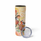 Australia Flame Robin Skinny Tumbler Petroica Phoenicea Banksia Indigenous Art - Aussie Hoodie