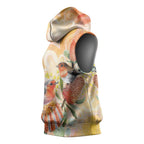 Australia Flame Robin Sleeveless Hoodie Petroica Phoenicea Banksia Indigenous Art - Aussie Hoodie