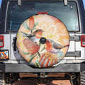 Australia Flame Robin Spare Tire Cover Petroica Phoenicea Banksia Indigenous Art - Aussie Hoodie