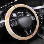 Australia Flame Robin Steering Wheel Cover Petroica Phoenicea Banksia Indigenous Art - Aussie Hoodie