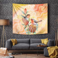 Australia Flame Robin Tapestry Petroica Phoenicea Banksia Indigenous Art - Aussie Hoodie