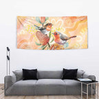 Australia Flame Robin Tapestry Petroica Phoenicea Banksia Indigenous Art - Aussie Hoodie