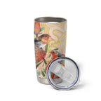 Australia Flame Robin Tumbler Cup Petroica Phoenicea Banksia Indigenous Art - Aussie Hoodie