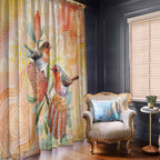 Australia Flame Robin Window Curtain Petroica Phoenicea Banksia Indigenous Art - Aussie Hoodie