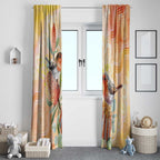Australia Flame Robin Window Curtain Petroica Phoenicea Banksia Indigenous Art - Aussie Hoodie