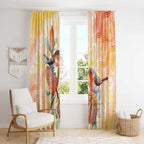 Australia Flame Robin Window Curtain Petroica Phoenicea Banksia Indigenous Art - Aussie Hoodie