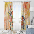 Australia Flame Robin Window Curtain Petroica Phoenicea Banksia Indigenous Art - Aussie Hoodie