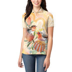 Australia Flame Robin Women Polo Shirt Petroica Phoenicea Banksia Indigenous Art - Aussie Hoodie