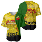 Australia Cricket ANZAC Day 2024 Baseball Jersey Australian Army Camouflage With Poppies