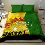 Australia Cricket ANZAC Day 2024 Bedding Set Australian Army Camouflage With Poppies