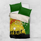 Australia Cricket ANZAC Day 2024 Bedding Set Australian Army Camouflage With Poppies