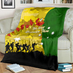 Australia Cricket ANZAC Day 2024 Blanket Australian Army Camouflage With Poppies