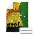 Australia Cricket ANZAC Day 2024 Blanket Australian Army Camouflage With Poppies
