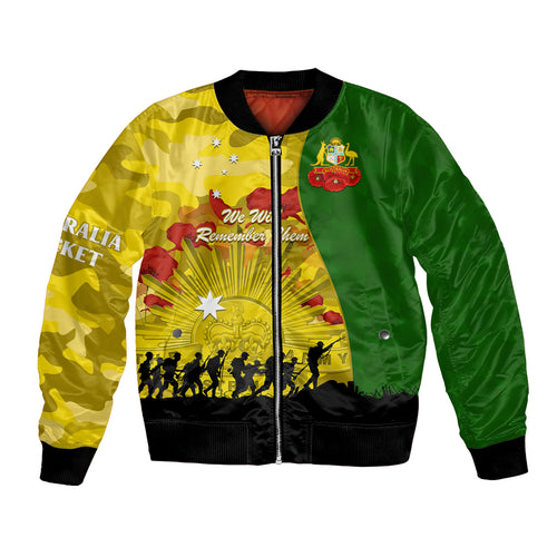 Australia Cricket ANZAC Day 2024 Bomber Jacket Australian Army Camouflage With Poppies