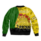 Australia Cricket ANZAC Day 2024 Bomber Jacket Australian Army Camouflage With Poppies
