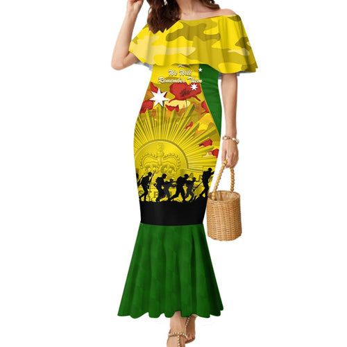 Australia Cricket ANZAC Day 2024 Family Matching Mermaid Dress and Hawaiian Shirt Australian Army Camouflage With Poppies