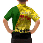 Australia Cricket ANZAC Day 2024 Family Matching Off Shoulder Maxi Dress and Hawaiian Shirt Australian Army Camouflage With Poppies
