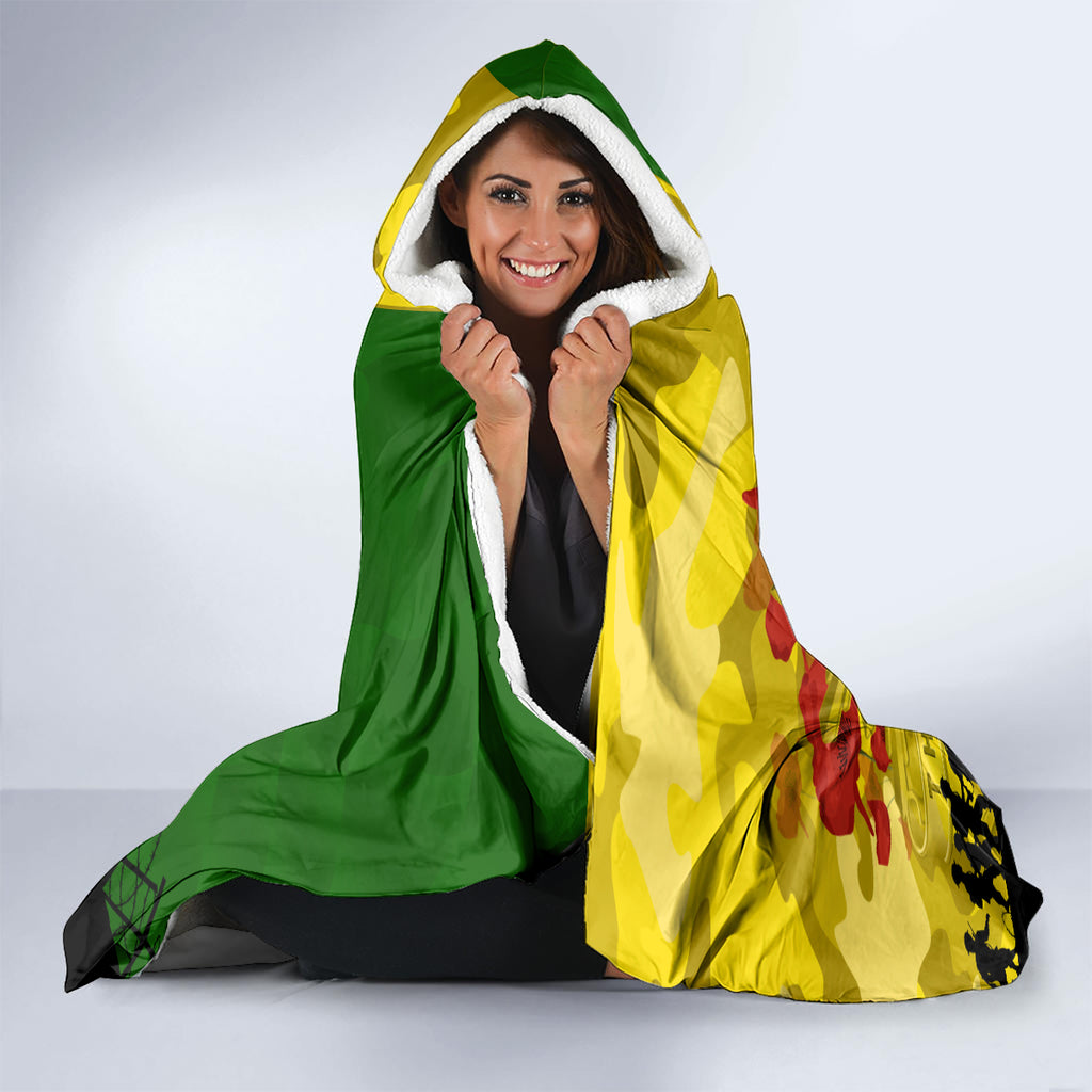 Australia Cricket ANZAC Day 2024 Hooded Blanket Australian Army Camouflage With Poppies