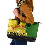 Australia Cricket ANZAC Day 2024 Leather Tote Bag Australian Army Camouflage With Poppies