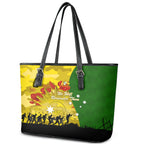 Australia Cricket ANZAC Day 2024 Leather Tote Bag Australian Army Camouflage With Poppies