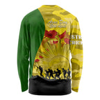 Australia Cricket ANZAC Day 2024 Long Sleeve Shirt Australian Army Camouflage With Poppies
