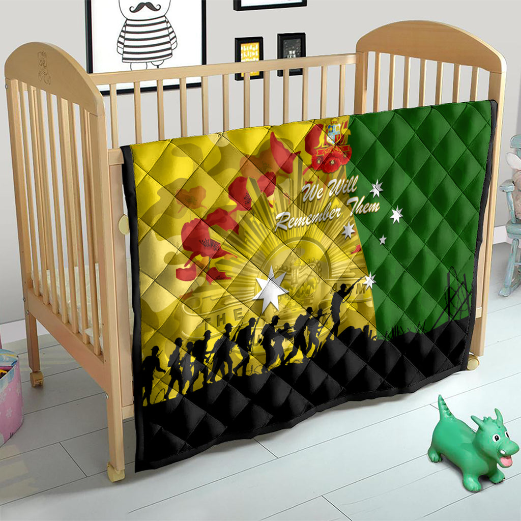 Australia Cricket ANZAC Day 2024 Quilt Australian Army Camouflage With Poppies