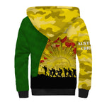 Australia Cricket ANZAC Day 2024 Sherpa Hoodie Australian Army Camouflage With Poppies