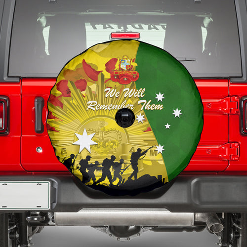 Australia Cricket ANZAC Day 2024 Spare Tire Cover Australian Army Camouflage With Poppies