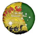 Australia Cricket ANZAC Day 2024 Spare Tire Cover Australian Army Camouflage With Poppies