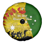 Australia Cricket ANZAC Day 2024 Spare Tire Cover Australian Army Camouflage With Poppies