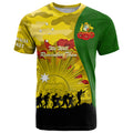 Australia Cricket ANZAC Day 2024 T Shirt Australian Army Camouflage With Poppies