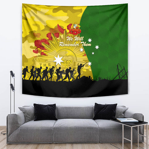 Australia Cricket ANZAC Day 2024 Tapestry Australian Army Camouflage With Poppies
